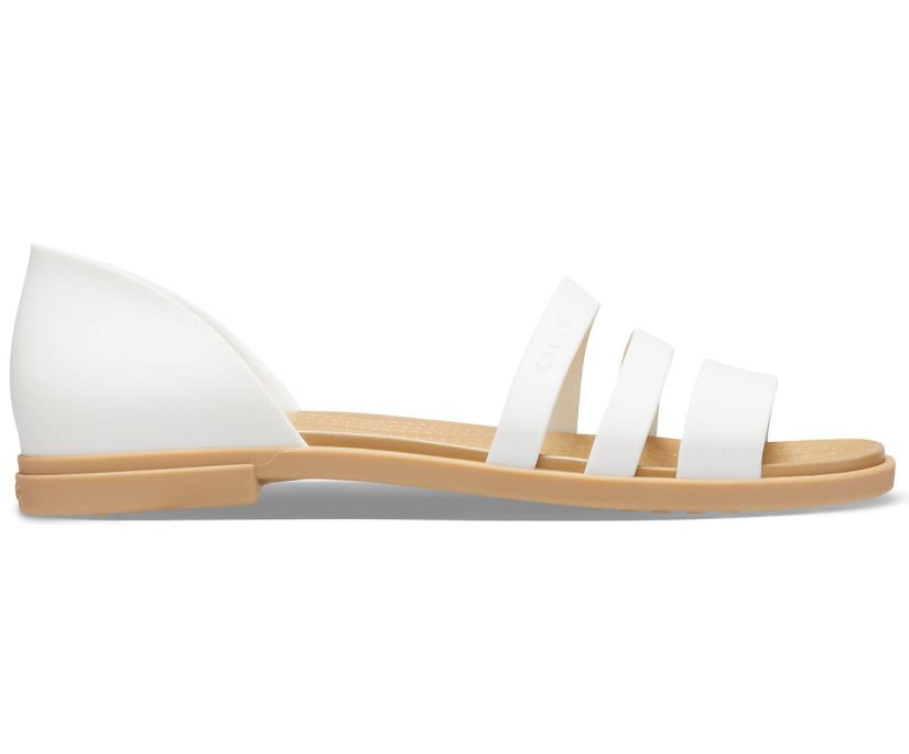 Women Crocs Tulum Open Flat Oyster / Tan | Crocs Sandals
