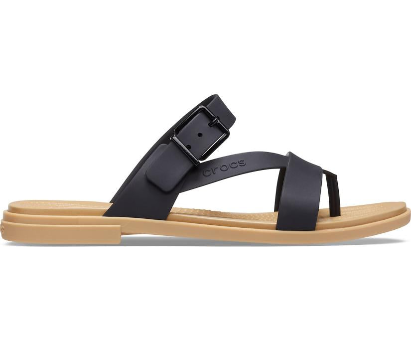 Women Crocs Tulum Toe Post Sandal Black / Tan | Crocs Sandals