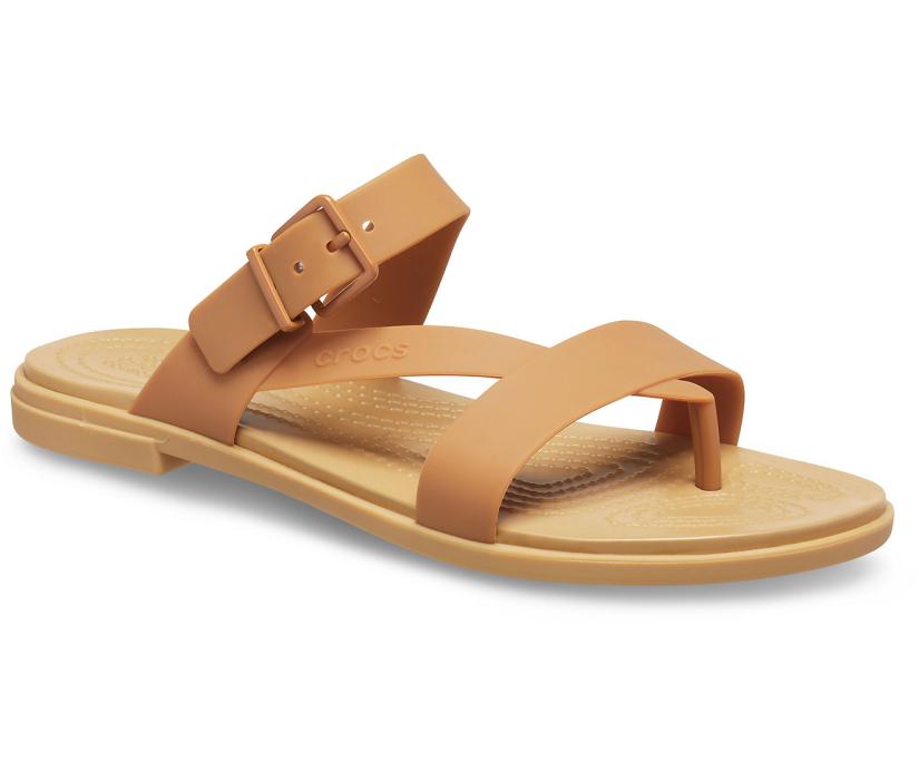 Women Crocs Tulum Toe Post Sandal Dark Gold | Crocs Sandals