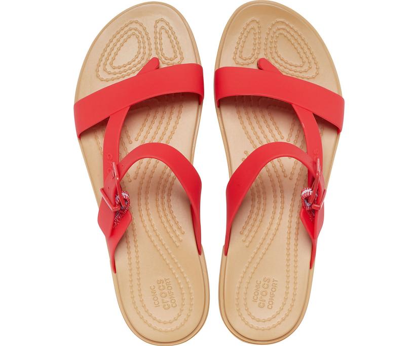 Women Crocs Tulum Toe Post Sandal Flame | Crocs Sandals