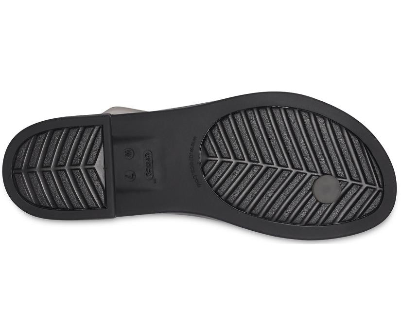 Women Crocs Tulum Translucent Toe Post Black | Crocs Sandals