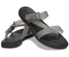 Women Crocs Tulum Translucent Toe Post Black | Crocs Sandals