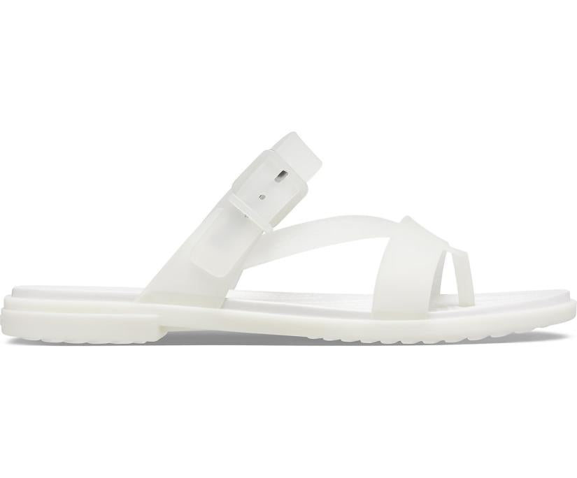 Women Crocs Tulum Translucent Toe Post Oyster | Crocs Sandals