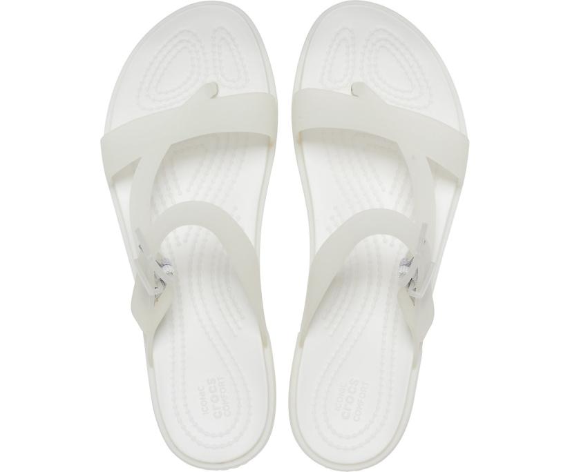 Women Crocs Tulum Translucent Toe Post Oyster | Crocs Sandals