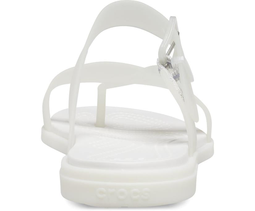 Women Crocs Tulum Translucent Toe Post Oyster | Crocs Sandals