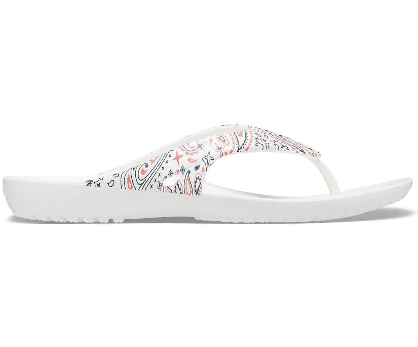 Women Kadee II Americana Paisley Flip White / Multi | Crocs Flip-Flops