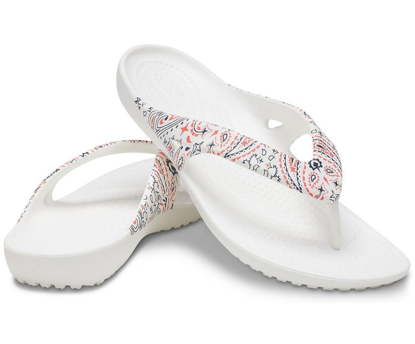 Women Kadee II Americana Paisley Flip White / Multi | Crocs Flip-Flops