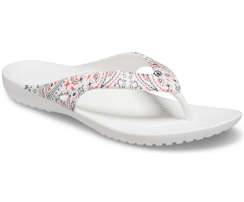 Women Kadee II Americana Paisley Flip White / Multi | Crocs Flip-Flops