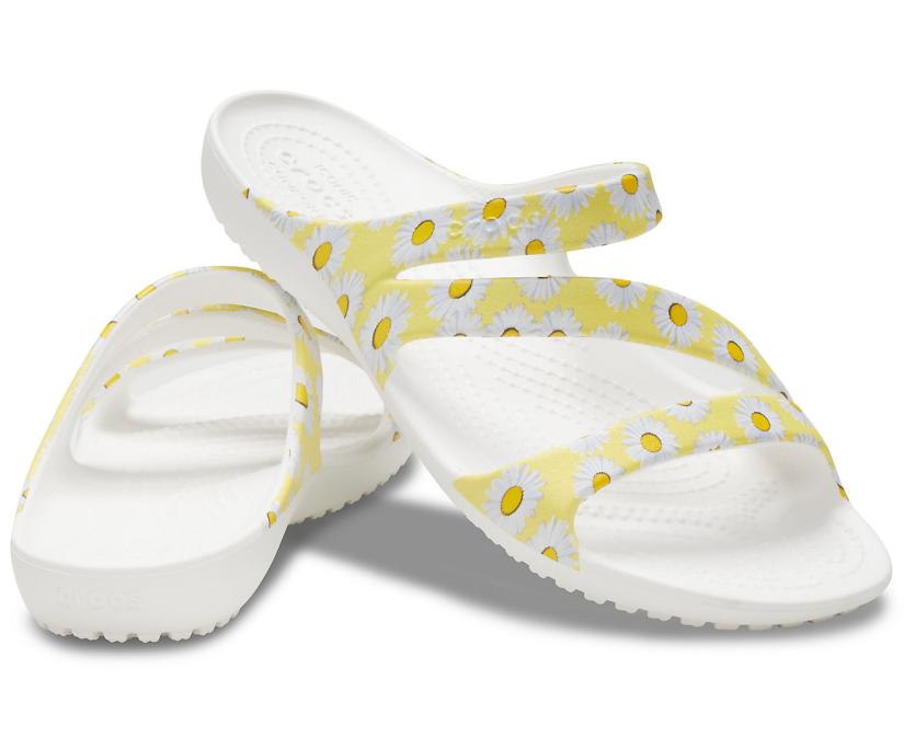 Women Kadee II Graphic Sandal White / Yellow Daisy | Crocs Sandals