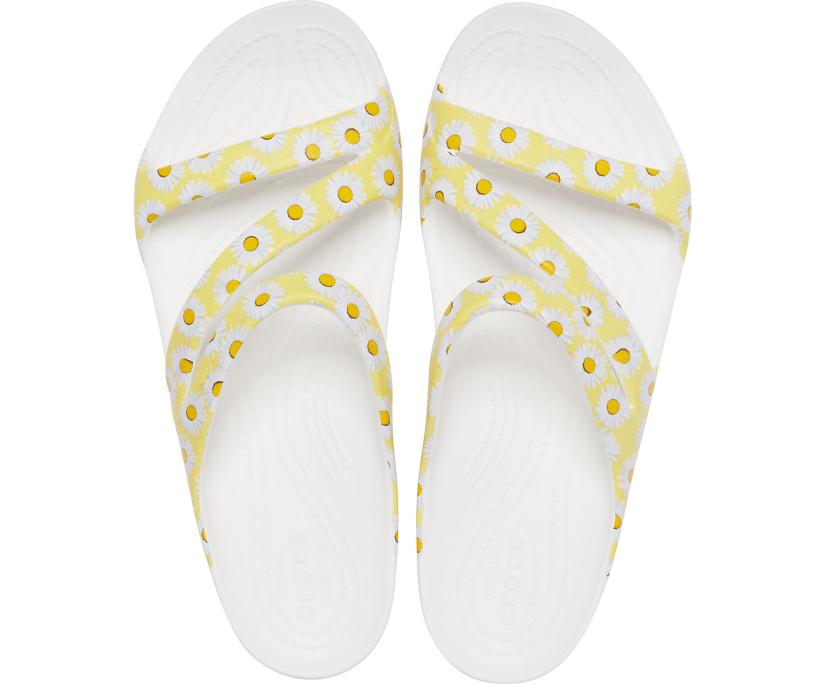Women Kadee II Graphic Sandal White / Yellow Daisy | Crocs Sandals