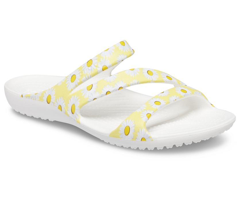 Women Kadee II Graphic Sandal White / Yellow Daisy | Crocs Sandals