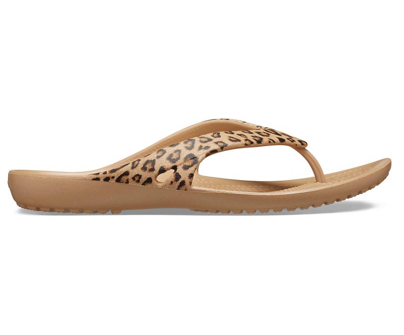Women Kadee II Leopard Flip Leopard / Gold | Crocs Sandals