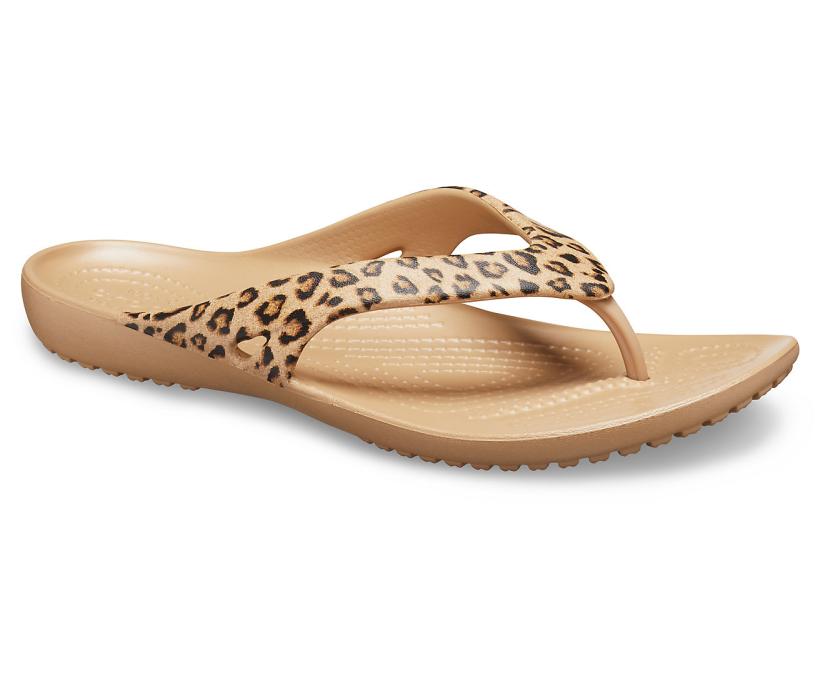 Women Kadee II Leopard Flip Leopard / Gold | Crocs Sandals