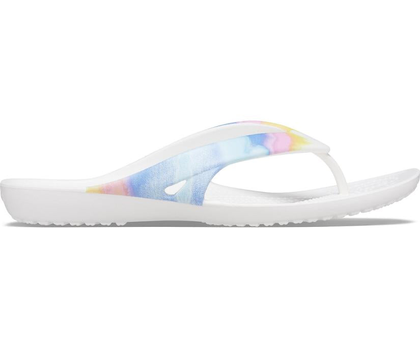 Women Kadee II Printed Flip Multi / White | Crocs Sandals