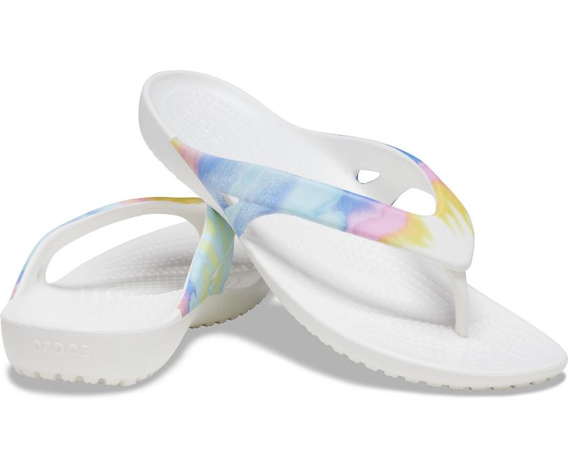 Women Kadee II Printed Flip Multi / White | Crocs Sandals