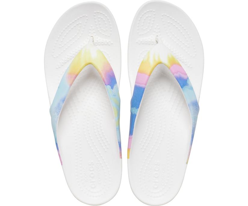 Women Kadee II Printed Flip Multi / White | Crocs Sandals