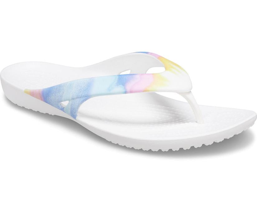 Women Kadee II Printed Flip Multi / White | Crocs Sandals