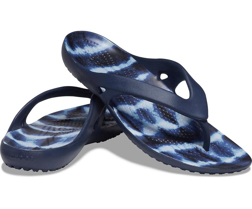 Women Kadee II Printed Flip Navy | Crocs Sandals