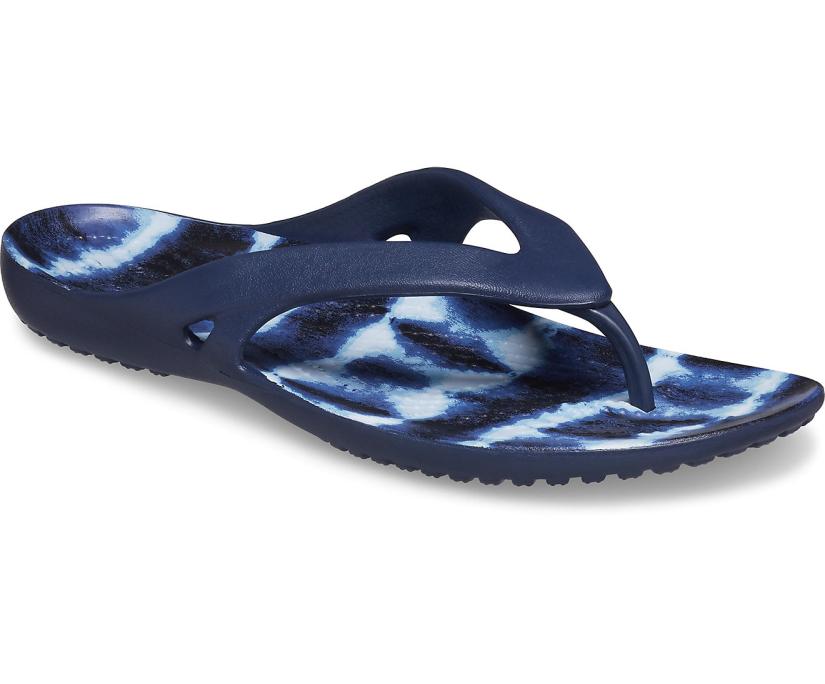 Women Kadee II Printed Flip Navy | Crocs Sandals