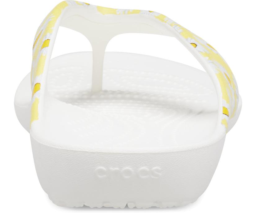Women Kadee II Printed Flip White / Yellow Daisy | Crocs Sandals