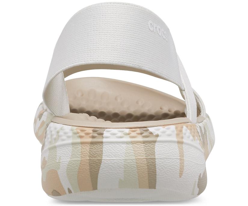 Women LiteRide™ Printed Camo Stretch Sandal Almost White | Crocs Sandals
