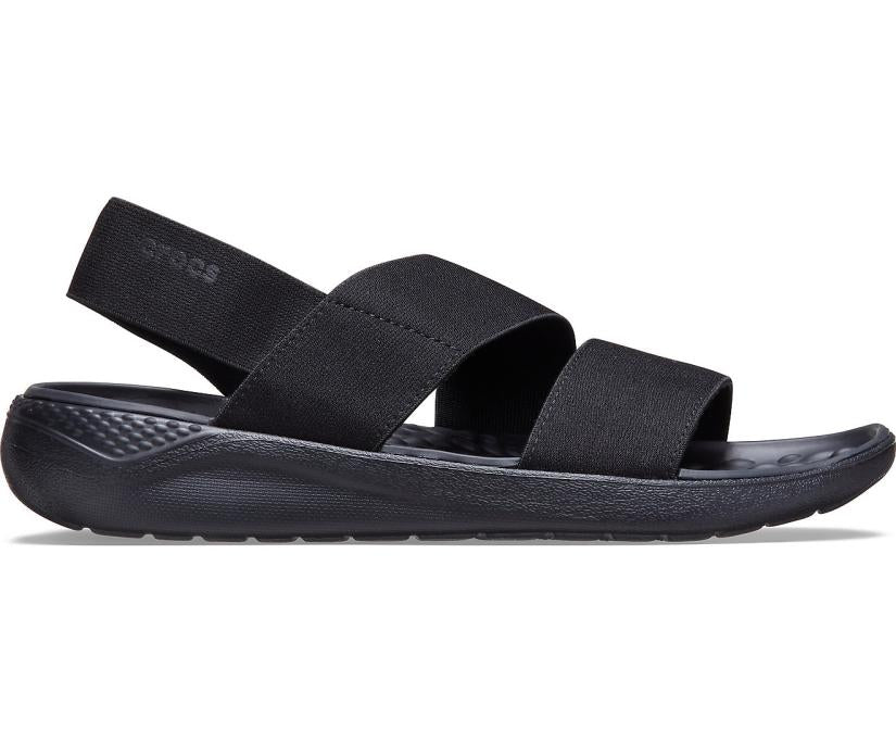 Women LiteRide™ Stretch Sandal Black / Black | Crocs Sandals