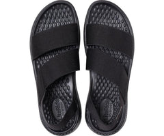 Women LiteRide™ Stretch Sandal Black / Black | Crocs Sandals