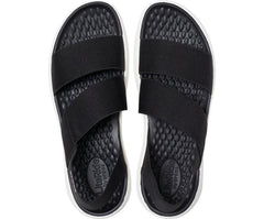 Women LiteRide™ Stretch Sandal Black / White | Crocs Sandals
