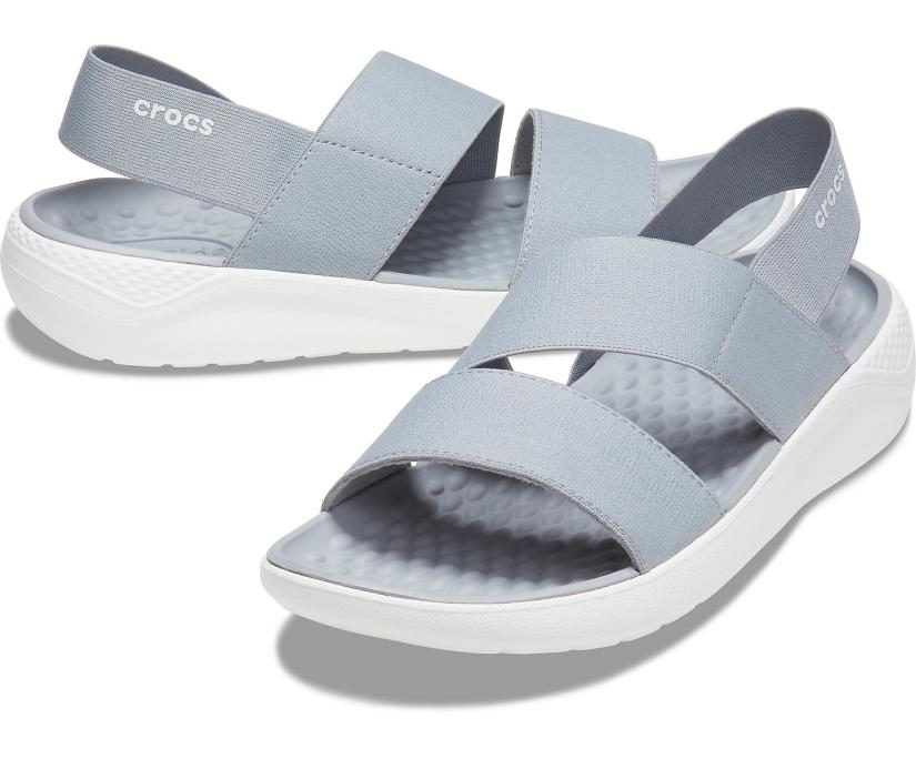 Women LiteRide™ Stretch Sandal Light Grey / White | Crocs Sandals