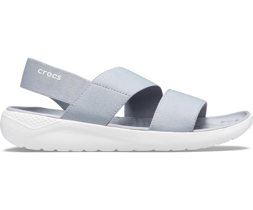 Women LiteRide™ Stretch Sandal Light Grey / White | Crocs Sandals