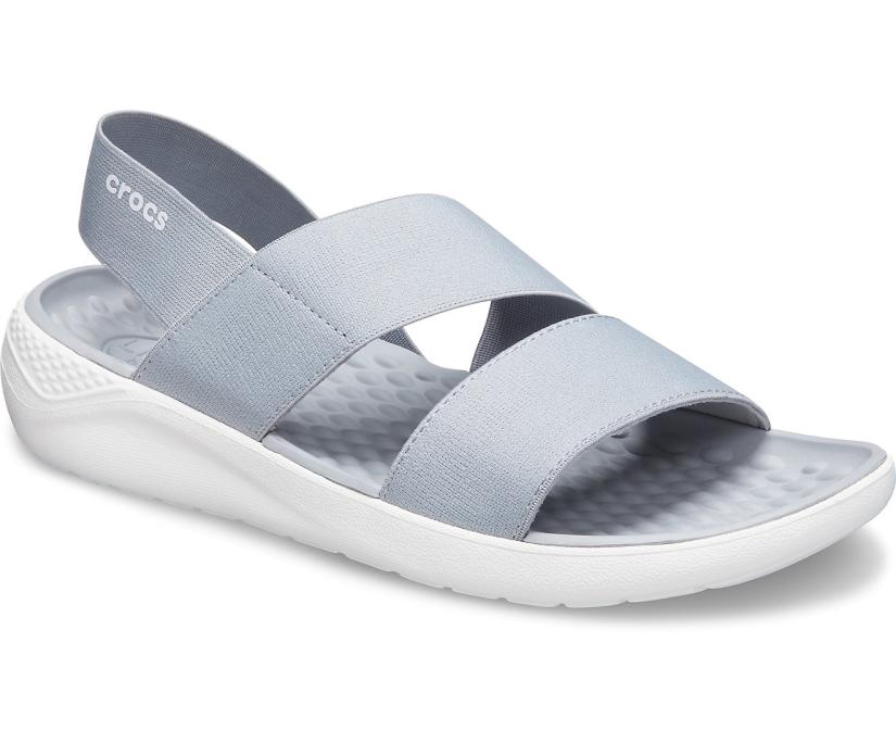 Women LiteRide™ Stretch Sandal Light Grey / White | Crocs Sandals