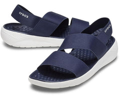 Women LiteRide™ Stretch Sandal Navy / White | Crocs Sandals