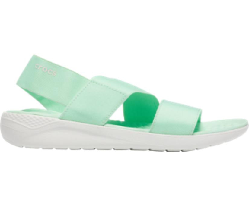 Women LiteRide™ Stretch Sandal Neo Mint / Almost White | Crocs Sandals