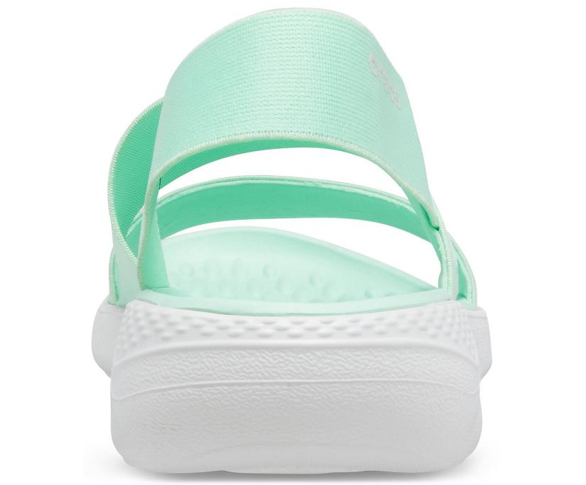 Women LiteRide™ Stretch Sandal Neo Mint / Almost White | Crocs Sandals