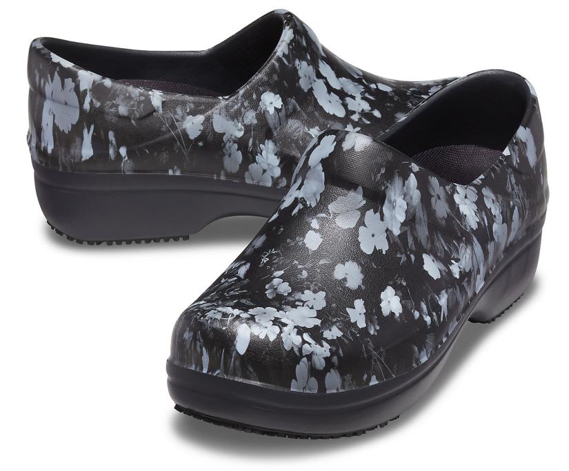 Women Neria Pro II Graphic Clog White / Black Floral | Crocs Clogs