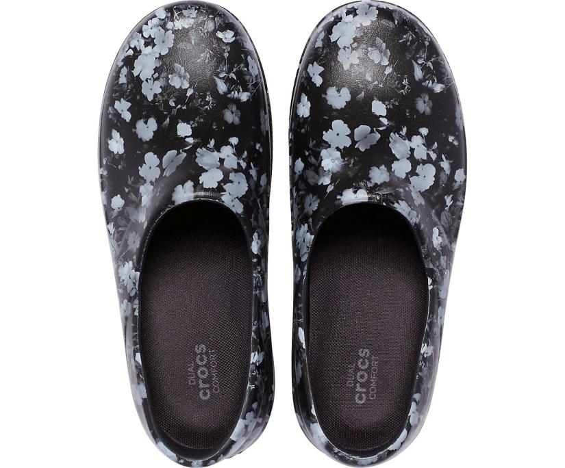 Women Neria Pro II Graphic Clog White / Black Floral | Crocs Clogs