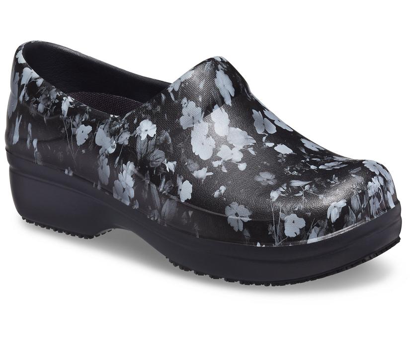 Women Neria Pro II Graphic Clog White / Black Floral | Crocs Clogs