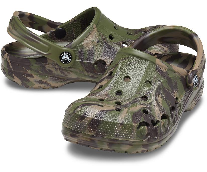 Women/Men Baya Marbled Clog Army Green / Multi | Crocs Clogs