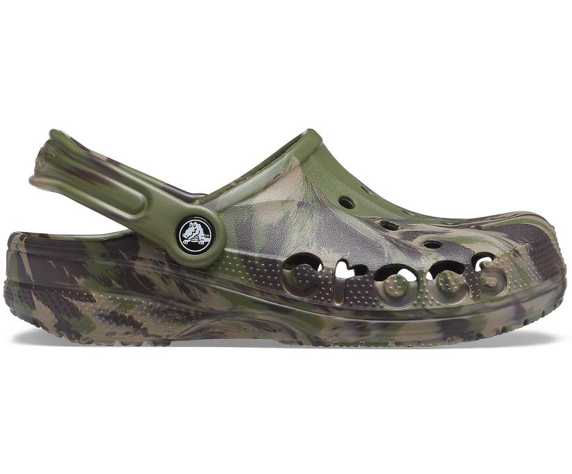 Women/Men Baya Marbled Clog Army Green / Multi | Crocs Clogs