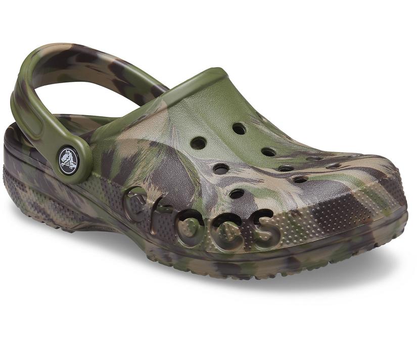 Women/Men Baya Marbled Clog Army Green / Multi | Crocs Clogs