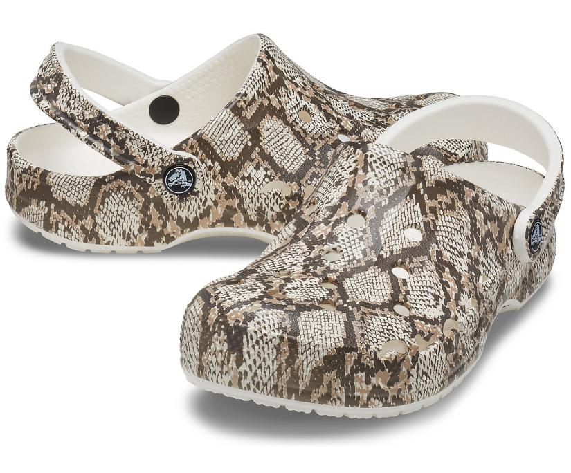 Women/Men Baya Seasonal Printed Clog Oyster / Mushroom | Crocs Clogs