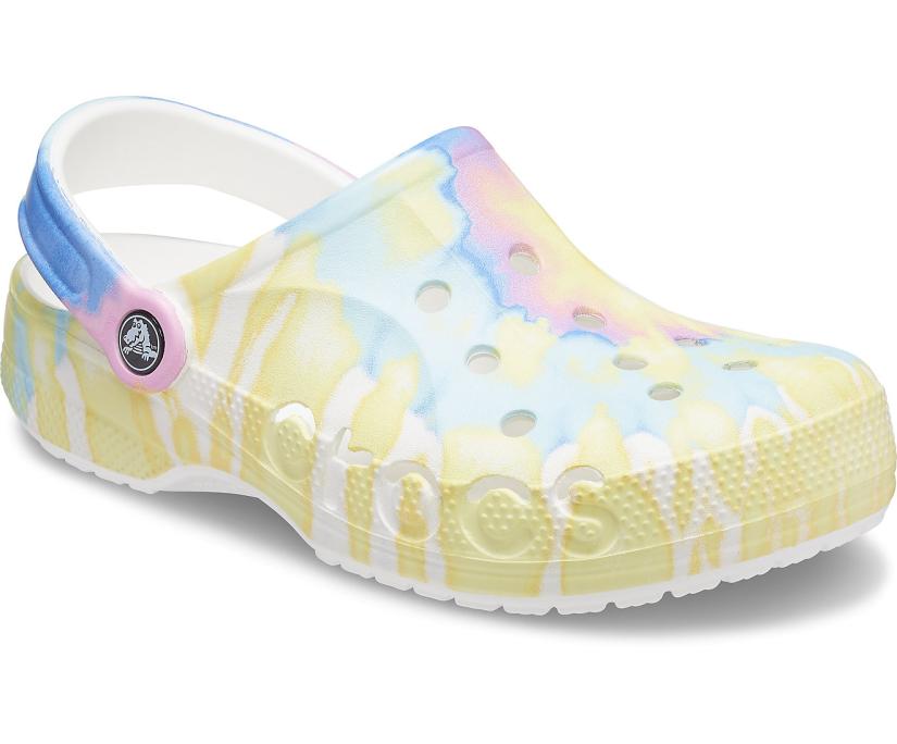 Women/Men Baya Tie-Dye Clog White / Multi | Crocs Clogs