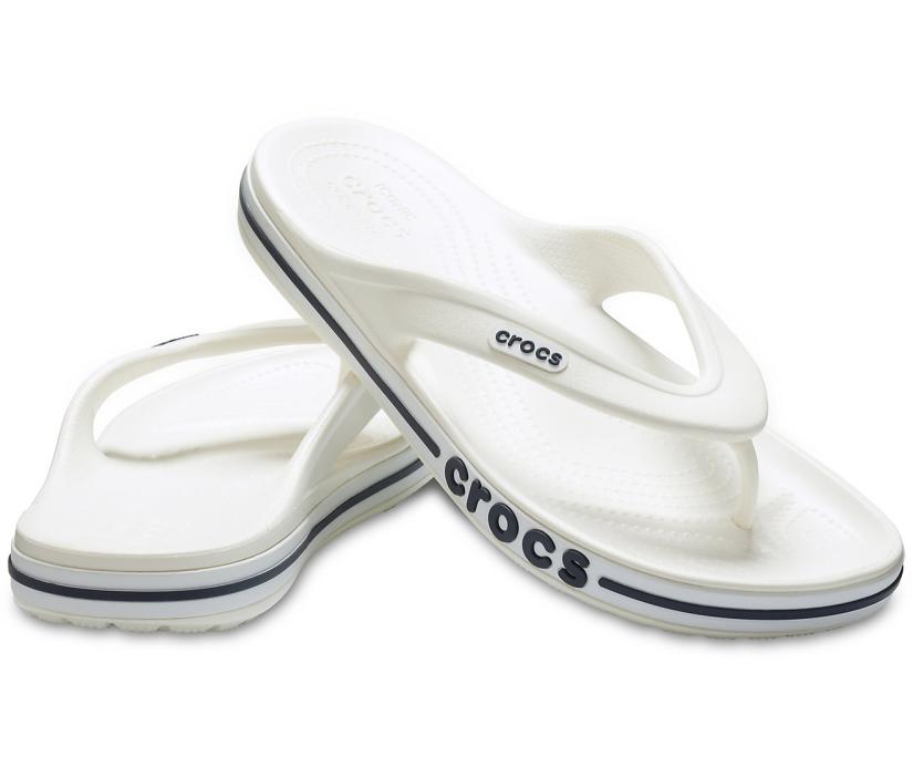 Women/Men Bayaband Flip White / Navy | Crocs Sandals
