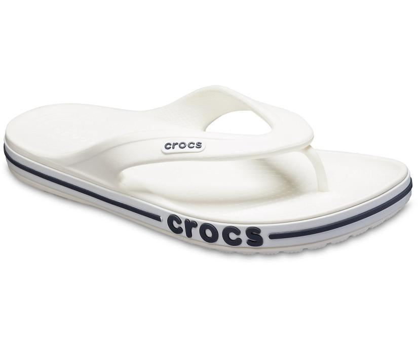 Women/Men Bayaband Flip White / Navy | Crocs Sandals