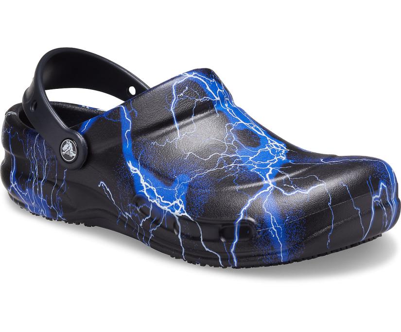 Women/Men Bistro Graphic Clog Black / Lightning Bolts | Crocs Clogs