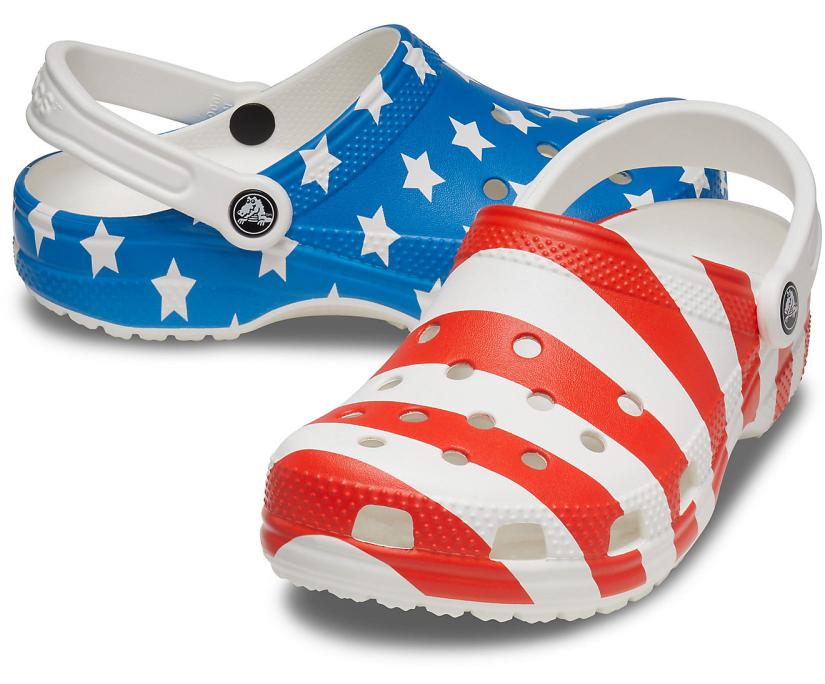 Women/Men Classic American Flag Clog White / Multi | Crocs Clogs