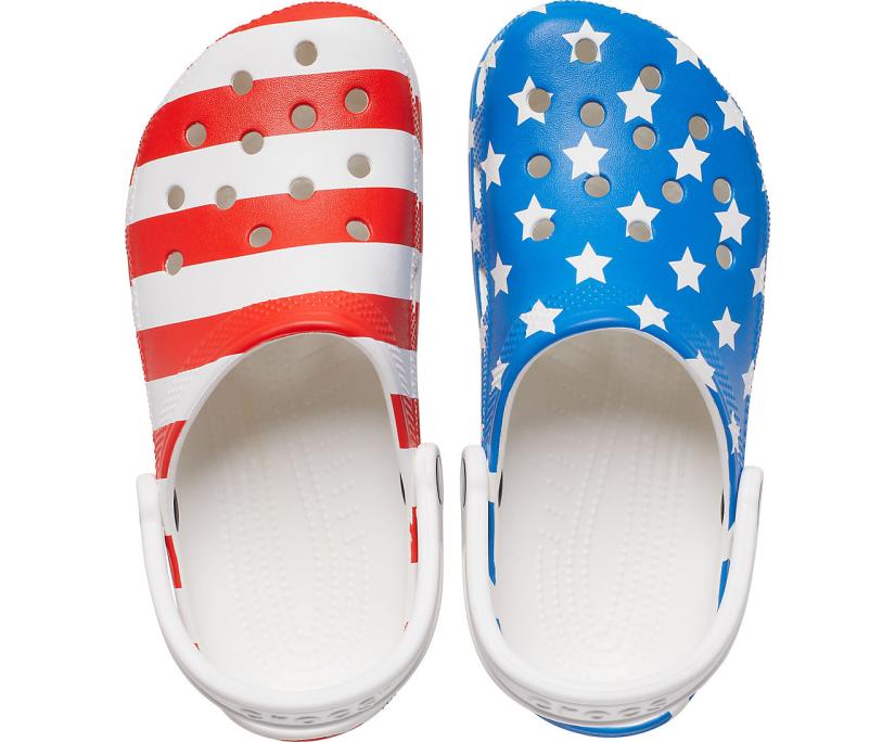 Women/Men Classic American Flag Clog White / Multi | Crocs Clogs