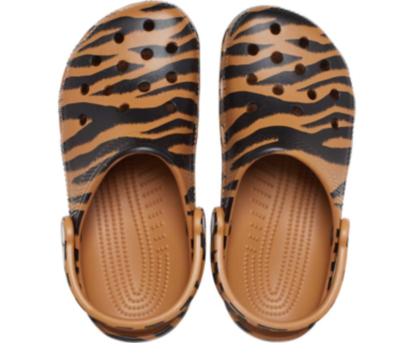Women/Men Classic Animal Print Clog Dark Gold / Zebra Print | Crocs Clogs