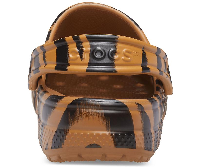 Women/Men Classic Animal Print Clog Dark Gold / Zebra Print | Crocs Clogs