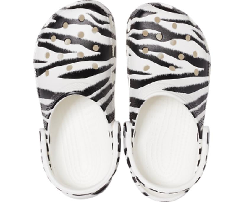 Women/Men Classic Animal Print Clog White / Zebra Print | Crocs Clogs